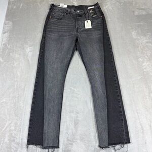 Levi's Black and Gray Recrafted 501 Jeans  with Raw Hem. 29x30.
